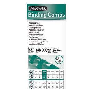 Fellowes 10mm Kék Műanyag Iratspirál - 100db, 41-55 Lap 139543246 - Fellowes