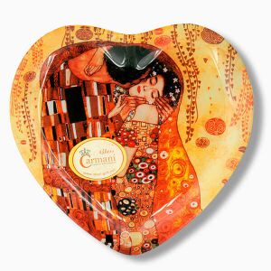 Klimt - The Kiss Szív Alakú Üvegtányér - 18x19 cm 139543762 - Dekortál
