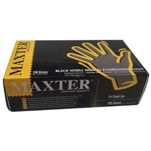 MAXTER Nitril Védőkesztyű - XL, Fekete, Púdermentes, 100 db 139546982 - Elsősegély