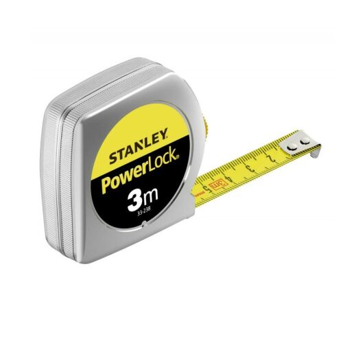Stanley Powerlock 3m mérőszalag króm házzal - Stanley
