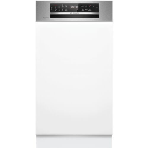 Bosch Serie 6 félig beépíthető mosogatógép, 45 cm, rozsdamentes acél elölnézet