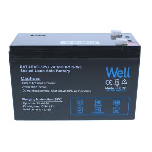Well 12V 7.2Ah Zárt Ólom-savas Akkumulátor UPS-hez, Riasztórendszerekhez - Akkumulátor