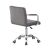 Szürke bársony irodai szék króm vázzal, hátsó nézet
