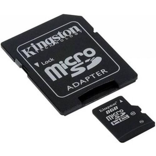Kingston 8GB Class 10 MicroSDHC Memóriakártya Adapterrel 139568499