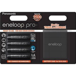 Panasonic Eneloop Pro AAA Újratölthető Akkumulátor - 4 db + Tok 139568953 - RC Modell akkumulátor