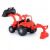 Polesie Hardy traktor-kotrógép játék, piros műanyag építőipari jármű mozgatható alkatrészekkel
