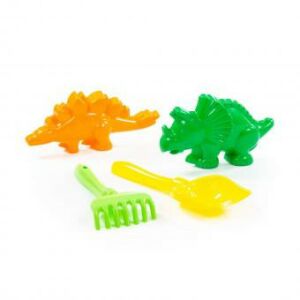 Polesie homokozó játék szett dinoszaurusz formákkal, gereblyével és lapáttal - Strandjáték