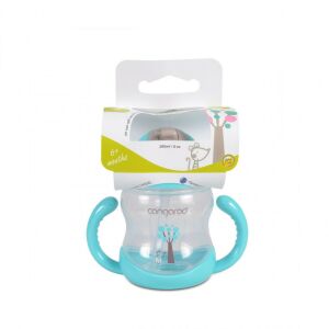 BOO kék itatópohár szívószállal és fogantyúval, 280ml - Itatópohár, pohár