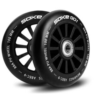 Soke-A 100mm Roller Kerék Szett - Fekete, 2db, ABEC 9 139573406 - Roller tartozék