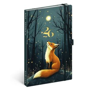 REALSYSTEM 2026-os határidőnapló róka mintás borítóval - REALSYSTEM