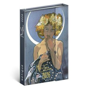 REALSYSTEM 2026 Heti tervező Alphonse Mucha művészeti borítóval - REALSYSTEM