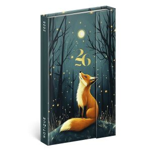 REALSYSTEM 2026 heti tervező mágneses zárással, róka mintával - REALSYSTEM