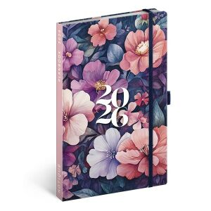 REALSYSTEM 2026 Bouquet Határidőnapló, virágos design, heti nézet - REALSYSTEM