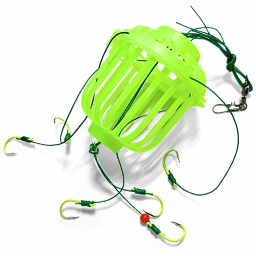 IUni Angelvorfach mit 6 Haken, Köderkorb, Pastenköder oder künstliches Plankton, 6,5x5,5x5,5 cm