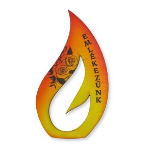 Örök Láng 'Emlékezünk' Fa Emléktábla - 14x7,5cm