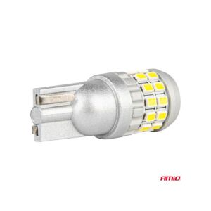 Bec LED AMiO W5W T10 Canbus, 30 SMD, alb rece - AMiO Becuri auto