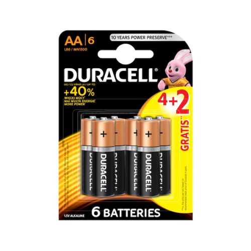 Duracell Basic R6, AA Alkaline Batterien 4+2 Stück 139616446