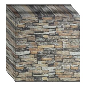 NEXTLY 3D Öntapadós Tapéta - 20 db, Kő Design, 70x77 cm