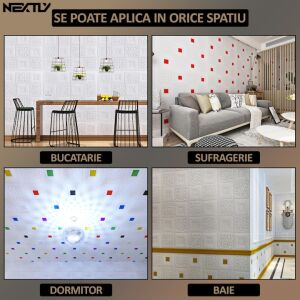 NEXTLY Öntapadós 3D Tapéta Szett - 30 db, 15,9 nm, 70x77 cm