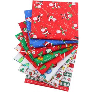 Set de 8 petice de bumbac handmade de Craciun DYWW, multicolor, 20 x 20 cm 139620065 - Produse textile de curte