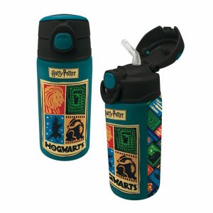 Fľaša na vodu Harry Potter Hogwarts Houses so slamkou, 500ml - Preprava jedla a nápojov