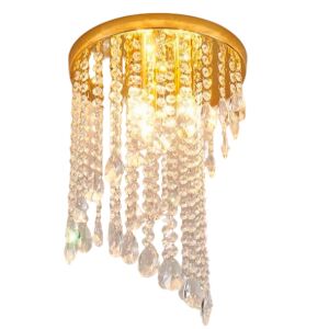 LINDERHOF Petito Kristallleuchter, Durchmesser 25cm, 2*E14, Gold glänzend 139622760 - Deckenleuchten