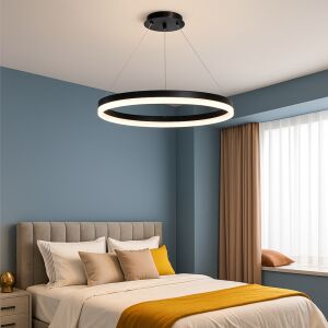 Závesný LED luster s diaľkovým ovládaním ANINA 33W, 1 kruh, studené/teplé/neutrálne svetlo, stmievateľný, čierny, nastaviteľná výška 139622820 - Lampy&osvetlenie