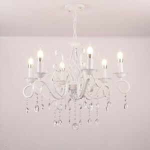 Luster DELLI SANTI 6xE14, priemer 49cm, biely, nastaviteľná výška 139622960 - Lampy&osvetlenie