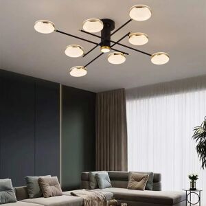 LED luster s diaľkovým ovládaním a krištáľom MISEL 154W, 9 prvkov, studené/teplé/neutrálne svetlo, stmievateľný, čierno-zlatý 139623037 - Lampy&osvetlenie