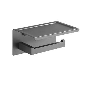 Uchwyt na papier toaletowy z uchwytem na telefon/perfumy szary GJ617 139623035 - Uchwyt i stojak na papier toaletowy