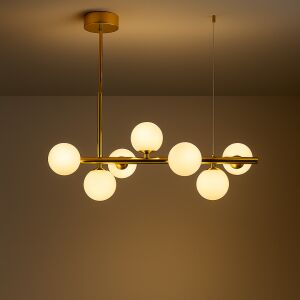 Moderný luster s žiarovkou LOFT Pavilion, 7x G9, zlatá, kovová, nastaviteľná výška 139623075 - Dom&záhrada