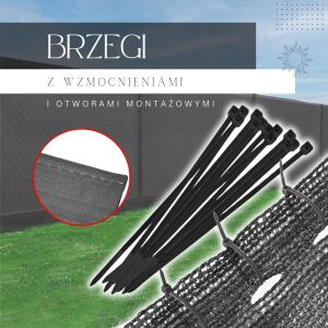 Springos antracit árnyékoló háló cipzáras rögzítőkkel kerítéshez - Springos