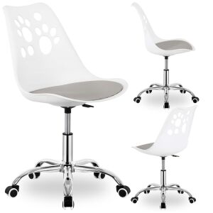 Springos Hf0040 fehér irodai szék tappancs mintával, több szögből - Springos