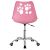 Springos rózsaszín irodai szék hátulnézet tappancs kivágásokkal, állítható magasság