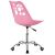 Springos rózsaszín irodai szék hátulnézet, tappancs mintával, állítható magasság, forgótalp