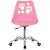 Springos rózsaszín irodai szék tappancs kivágásokkal, állítható magassággal, forgótalppal
