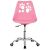 Springos rózsaszín íróasztal szék tappancs mintával, állítható magassággal, forgótalppal