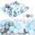 Kg0042 100 play balls for ball pits, light blue, pearl, and gray, close-up