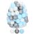 Kg0042 100 play balls in mesh bag, light blue, pearl, and gray
