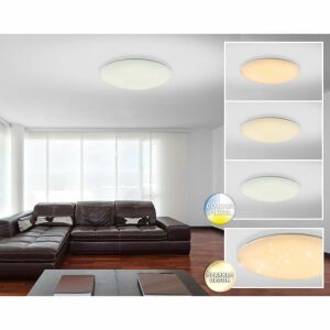 LED-Deckenleuchte Rena 48383, mit Fernbedienung, 80W, 5200lm, warm+neutral+farbig, IP20, weiß+chrom, Globo Lighting 139626250 - Deckenleuchten