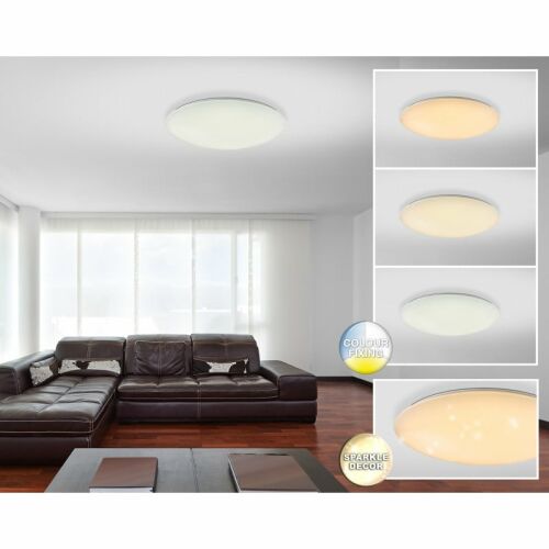 LED-Deckenleuchte Rena 48383, mit Fernbedienung, 80W, 5200lm, warm+neutral+farbig, IP20, weiß+chrom, Globo Lighting 139626250