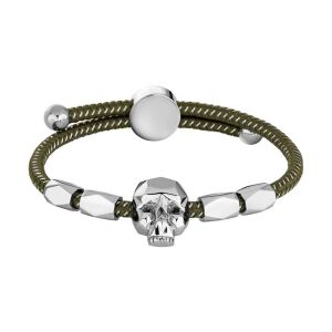 Police Konso Koponyás Férfi Karkötő - Zöld Textil 139629971 - Férfi karkötő