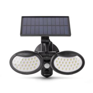 ENTAC Napelemes Műanyag Fali lámpa 10W SMD 2fej mozgásérzékelő