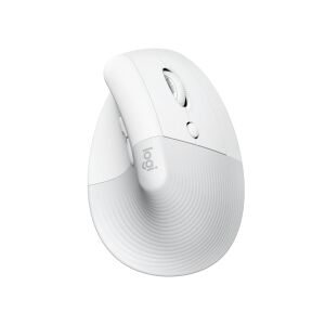 Logitech Lift Vertikale Ergonomische Maus - Weiß, schräge Ansicht - Logitech Mäuse