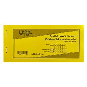 VECTRALINE Bevételi Pénztárbizonylat - Költségvetési Szerveknek, 25x3 lapos 139634027 - Üzleti nyomtatvány