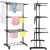 3-Tier Rolling Clothes Drying Rack with Clothes, Foldable Laundry Dryer with 17m Drying Space