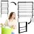 Springos black adjustable clothes drying rack, folding mechanism, woman with laundry