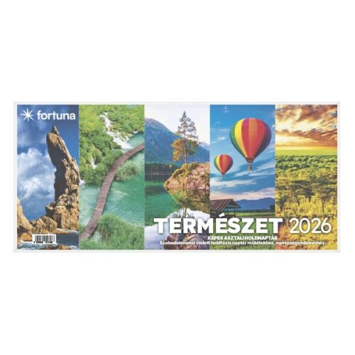 Asztali naptár képes FORTUNA álló fehér lapos holdfázissal Természet 2026. 146721906 - Naptár