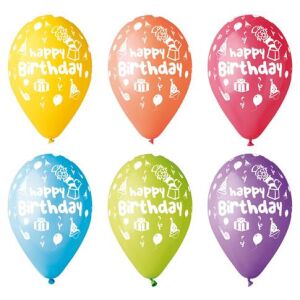 Happy Birthday Bohócos Mintás Gumiléggömb - 30 cm 139641203 - Lufi