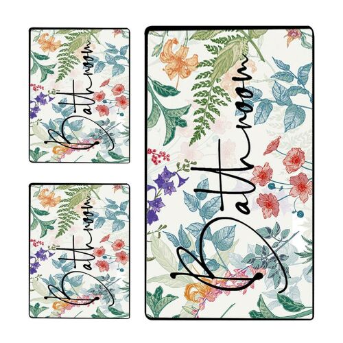 Kupaonski prostirač Postavi (3 kom) Zelena In Flower 139642183